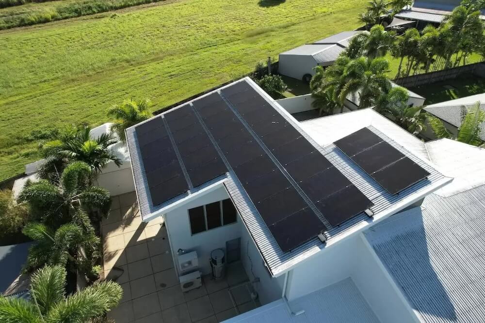 sunpower solar panels on a tin roof