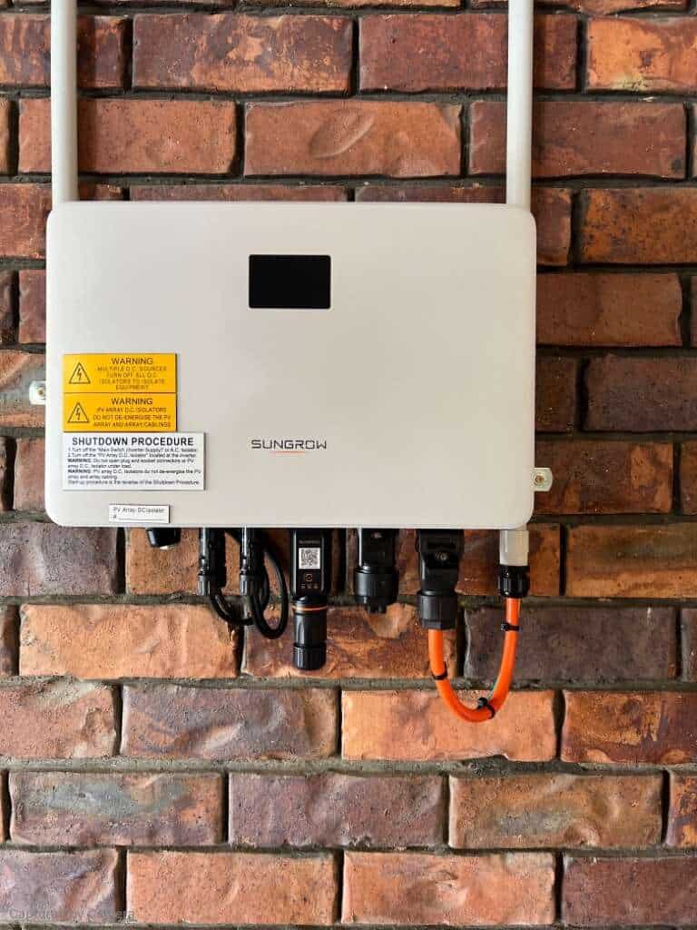 sungrow inverter installation on brick wall